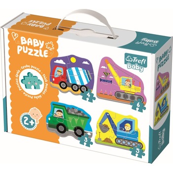 Puzzle Trefl Baby Clasic, Utilaje la treaba, 3/4/5/6 piese Puzzle Trefl Baby Clasic, Utilaje la treaba, 3/4/5/6 piese