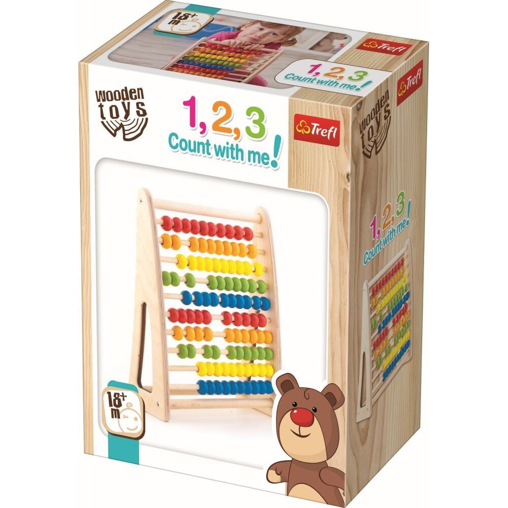 Numaratoare Trefl, 1, 2, 3 Count with me, din lemn
