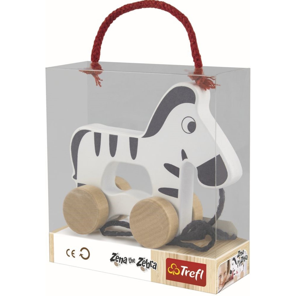 Jucarie de tras Trefl, Zebra, din lemn