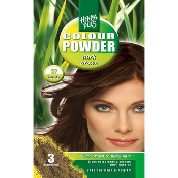 Pudra henna Colour Powder Dark Brown 57, Hennaplus, 100 g Pudra henna Colour Powder Dark Brown 57, Hennaplus, 100 g