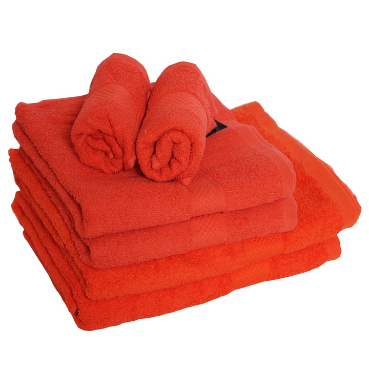 DIAL dae1256 törölköző szett, 100% pamut, 400 g, narancssárga, 6 db