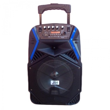 Boxa portabila cu conectori Usb , Tf card , bluetooth , radio Fm , microfon wireless si telecomanda Boxa portabila cu conectori Usb , Tf card , bluetooth , radio Fm , microfon wireless si telecomanda