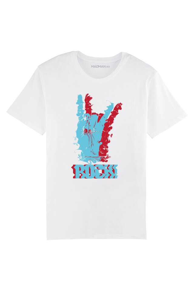 Tricou MADMAN rrrockkk, alb