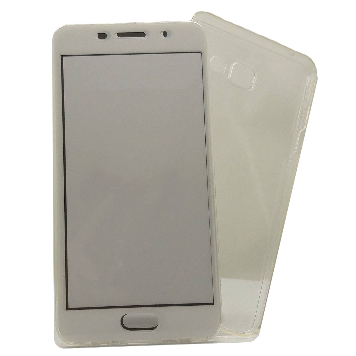 Husa Samsung A7 2016 Flippy Full Tpu 360 V2 Transparent cu margini albe