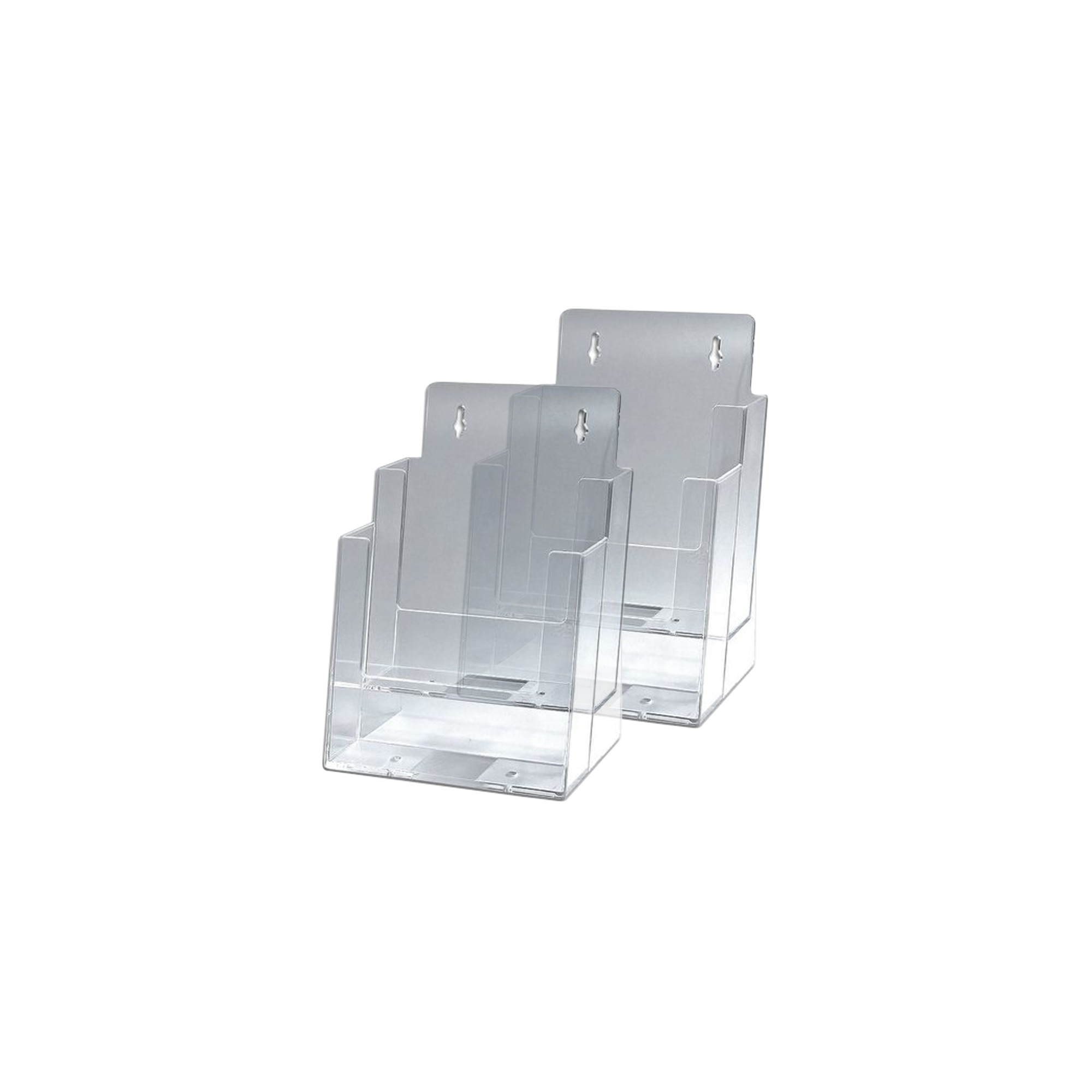 Suport pliante sau cataloage, cu 2 buzunare format A5, SET 2 buc, transparent, pentru birou