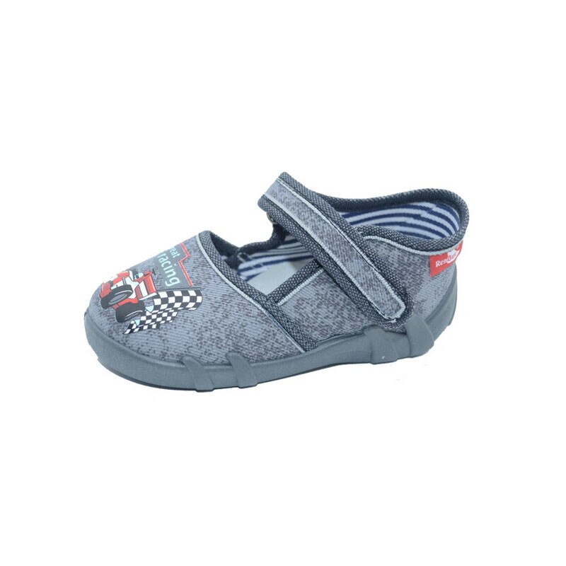 Incaltaminte profilactica din panza, pentru baieti, Renbut, inchidere velcro, Gri