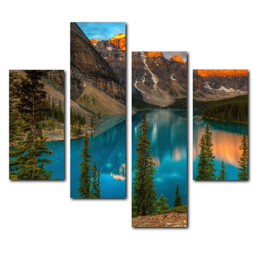 Tablou Mountain Lake, 4 Piese, 90 x 120cm