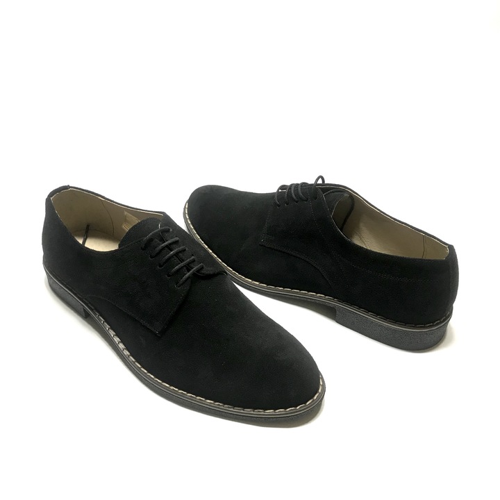 Pantofi casual barbati 315, Negri, 37 EU, Piele intoarsa