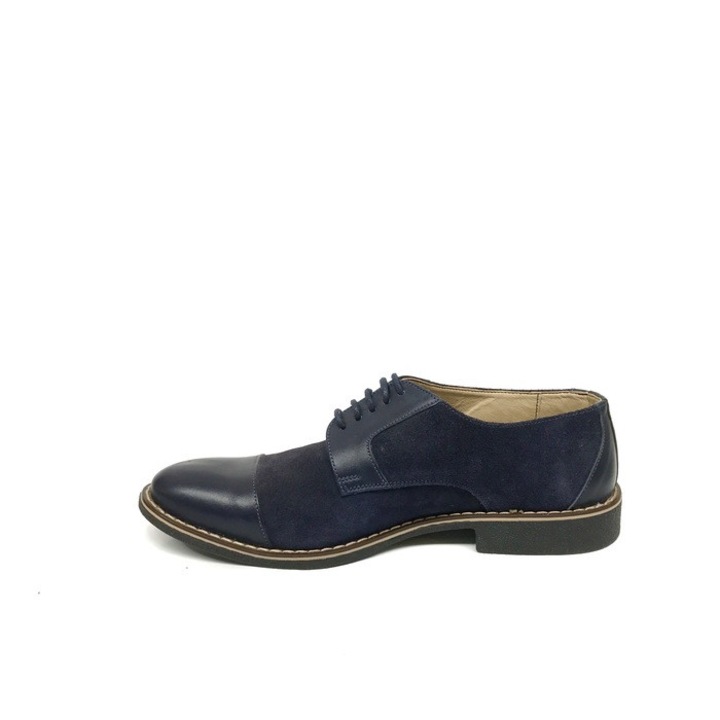 Pantofi casual barbati 317, Albastri, 42 EU, Piele intoarsa