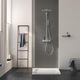 Душ система с термостат Grohe Euphoria SmartControl 310 Cube Duo, Видима инсталация, Push&turn бутон, Включена душ слушалка, 2 функции, CoolTouch, Етажерка, Анти-варовик, Хром
