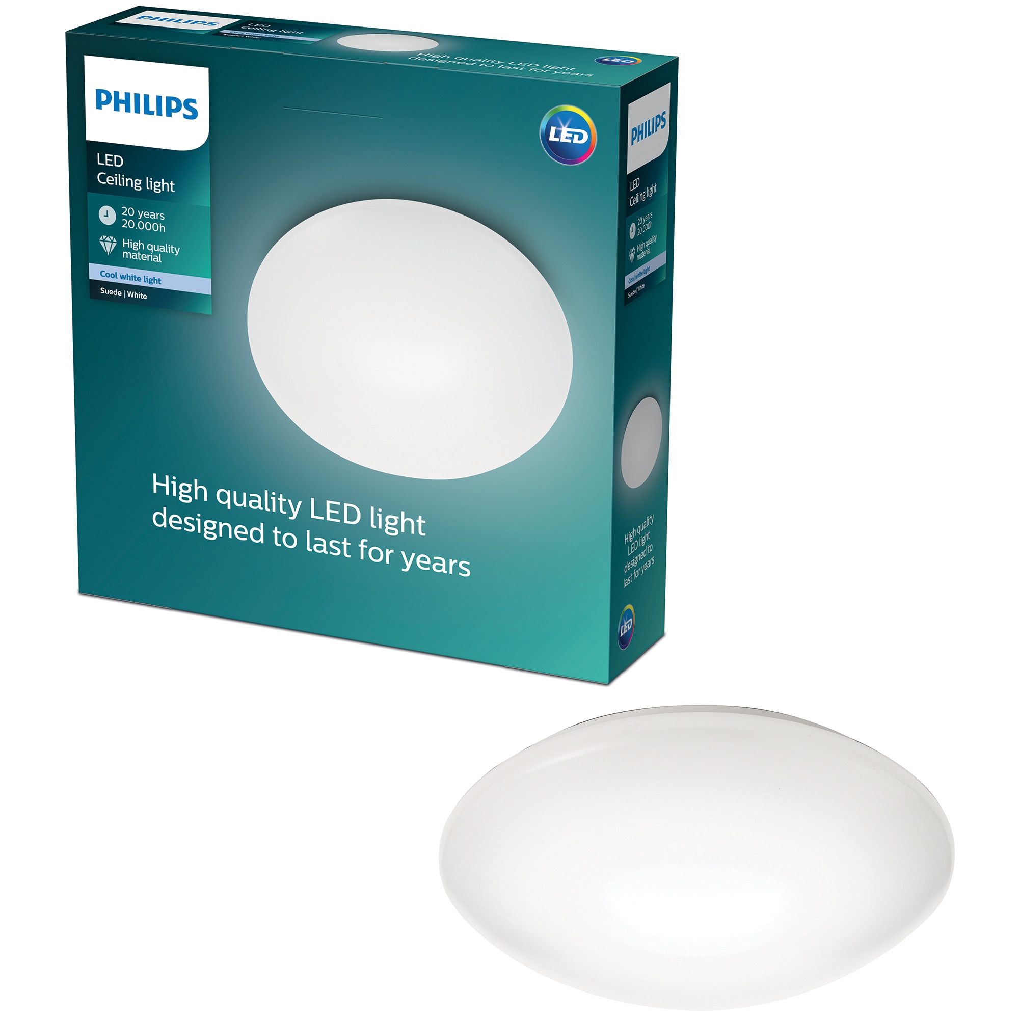 Plafoniera LED integrat Philips Suede, 4x3W (40W), 1100 lm, lumina alba rece