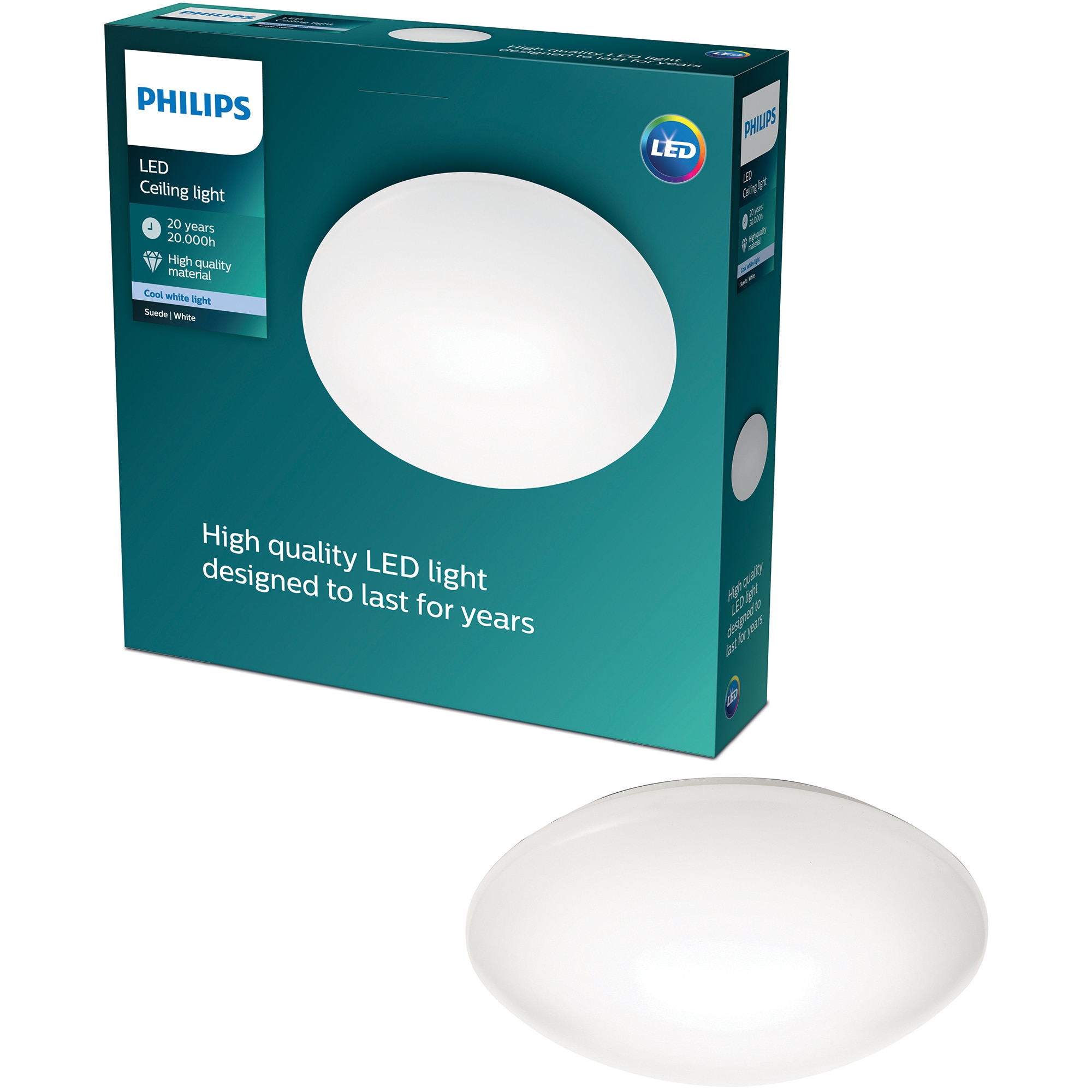 Plafoniera LED integrat Philips Suede, 4x5W (40W), 2350 lm, lumina alba rece, clasa energetica E