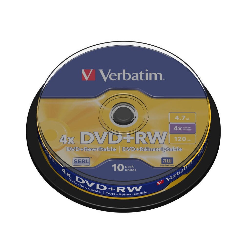 Set Dvd+rw 4.7gb X4 Matt Silver (10buc), Verbatim