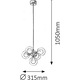 Pendul LED intagrat Rabalux Briella, 28W, 370 lm, lumina alba rece, Metal/Sticla