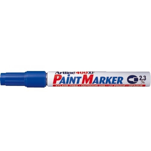 Marker cu vopsea varf rotund 2.3mm, corp metalic, ARTLINE 400XF - albastru