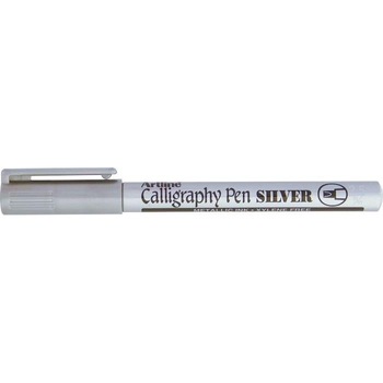 Marker ARTLINE Calligraphy, corp metalic, varf tesit din fetru 2.5mm - argintiu Marker ARTLINE Calligraphy, corp metalic, varf tesit din fetru 2.5mm - argintiu