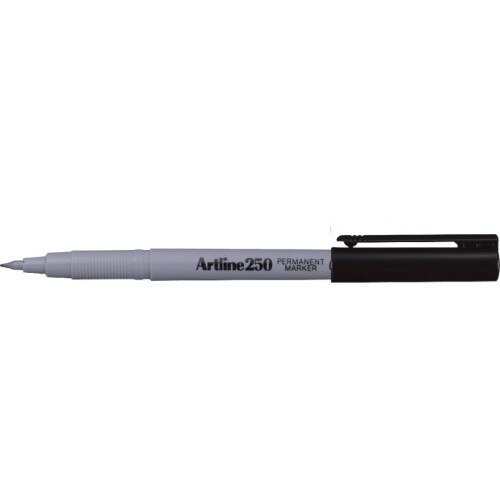 Permanent marker varf rotund, 0.4mm, corp plastic, ARTLINE 250 - negru