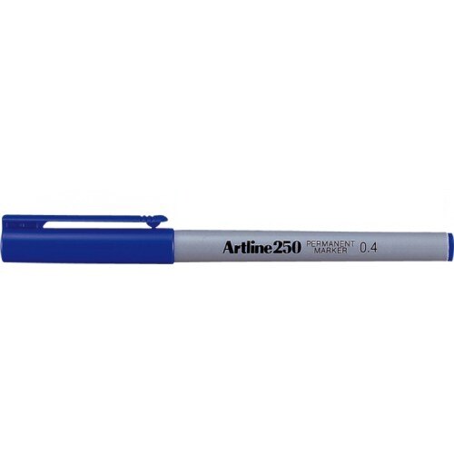 Permanent marker varf rotund, 0.4mm, corp plastic, ARTLINE 250 - albastru