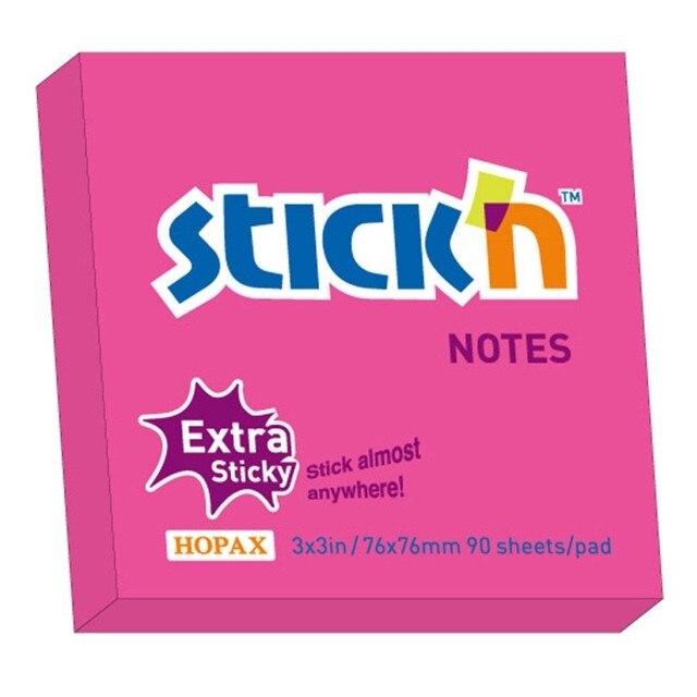 Notes autoadeziv extra-sticky 76 x 76mm, 90 file, Stick