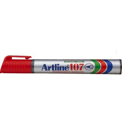 Permanent marker varf rotund, 1.5mm, corp plastic, ARTLINE 107 - rosu