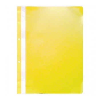 Dosar plastic cu sina, cu gauri, 10 buc/set, Optima - galben Dosar plastic cu sina, cu gauri, 10 buc/set, Optima - galben