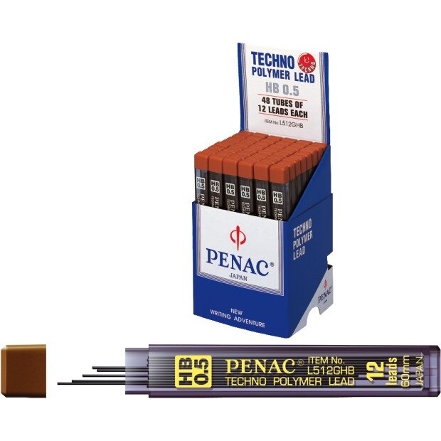 Mine pentru creion mecanic 0,5mm, 12/set, PENAC - HB