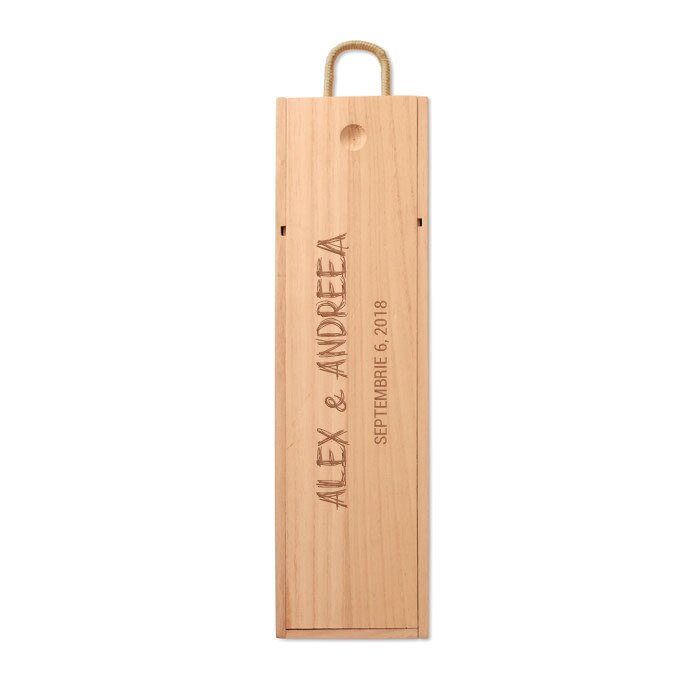 Cutie personalizata pentru sticla de vin din lemn