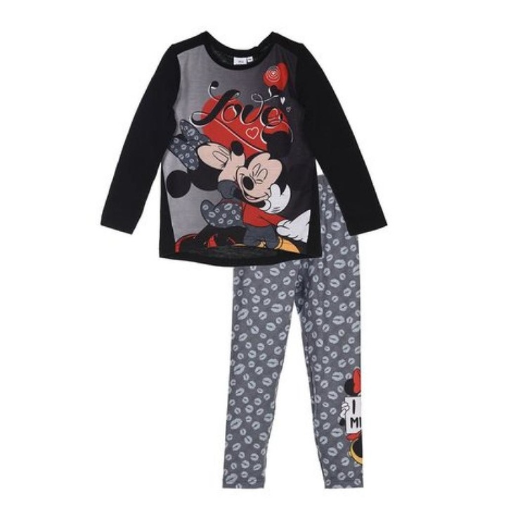 Комплект блуза и клин Disney, Minnie Mouse, Черен/Сив