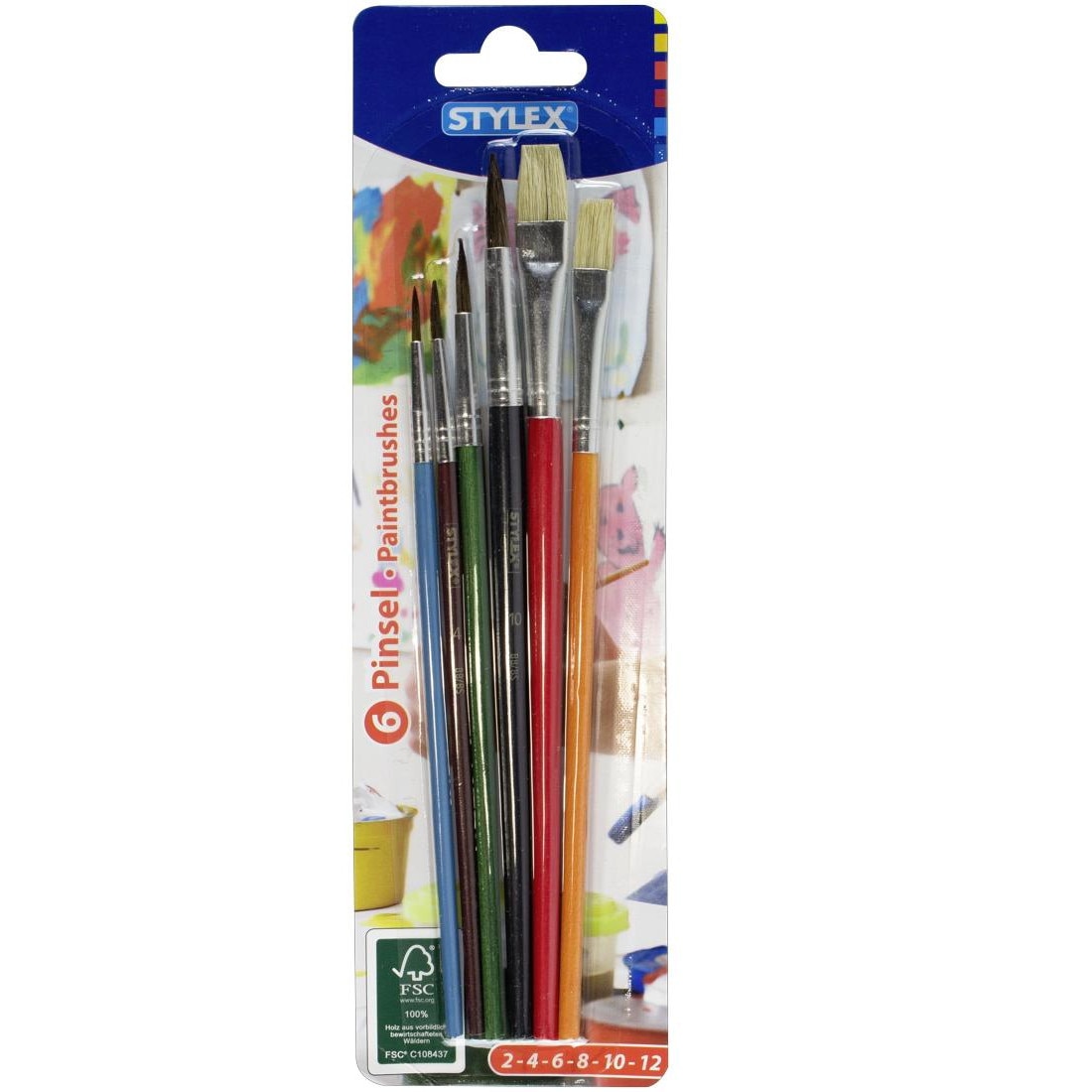 Set 6 pensule Stylex-lemn vopsit