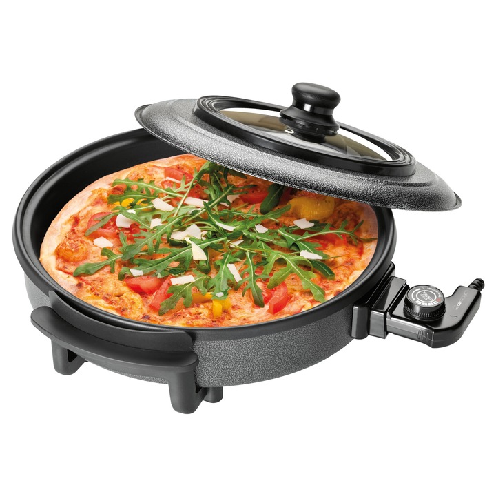 Multicooker pentru pizza Clatronic PP 3402, diametru 32x3,5cm, negru