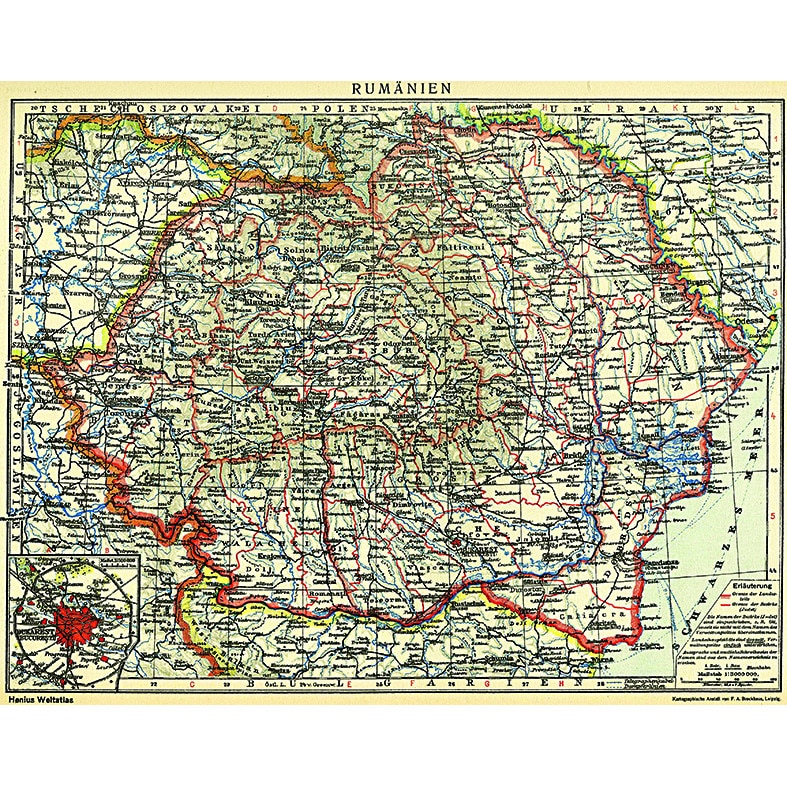 Harta Romania Mare 1926 50x63cm In Cutie Eleganta Emag Ro