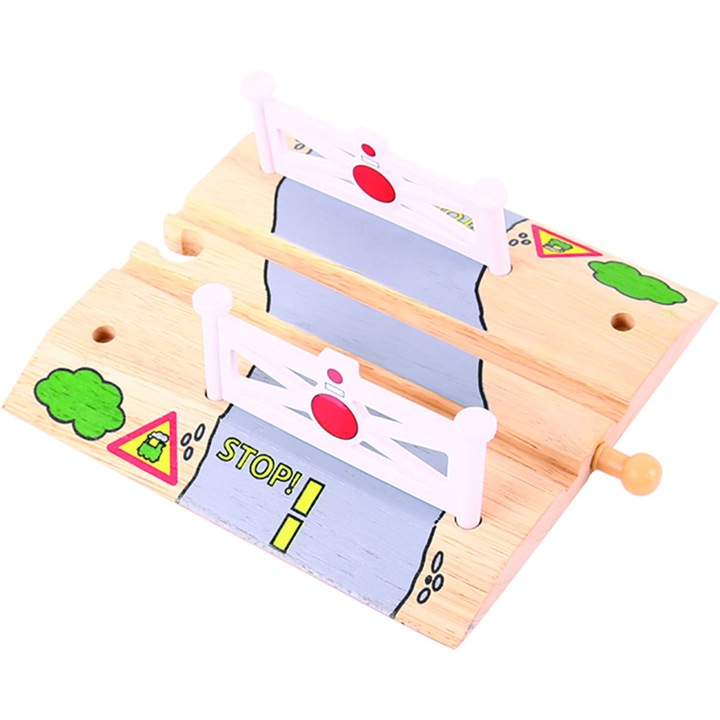 Дървен аксесоар BigJigs - Железопътен прелез