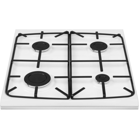 Aragaz Hansa FCGW621109, 4 arzatoare, Gaz, Aprindere electrica, Grill, Rotisor, Timer, Clasa A, 60 cm, Alb