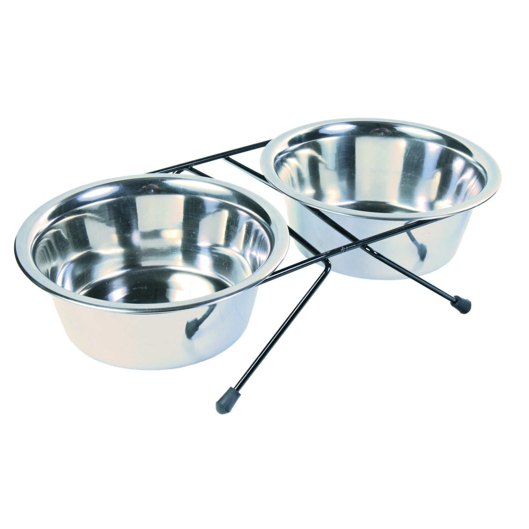 Set Trixie 2 castroane din inox cu suport 2 × 0.75 l/ø15 cm 24832