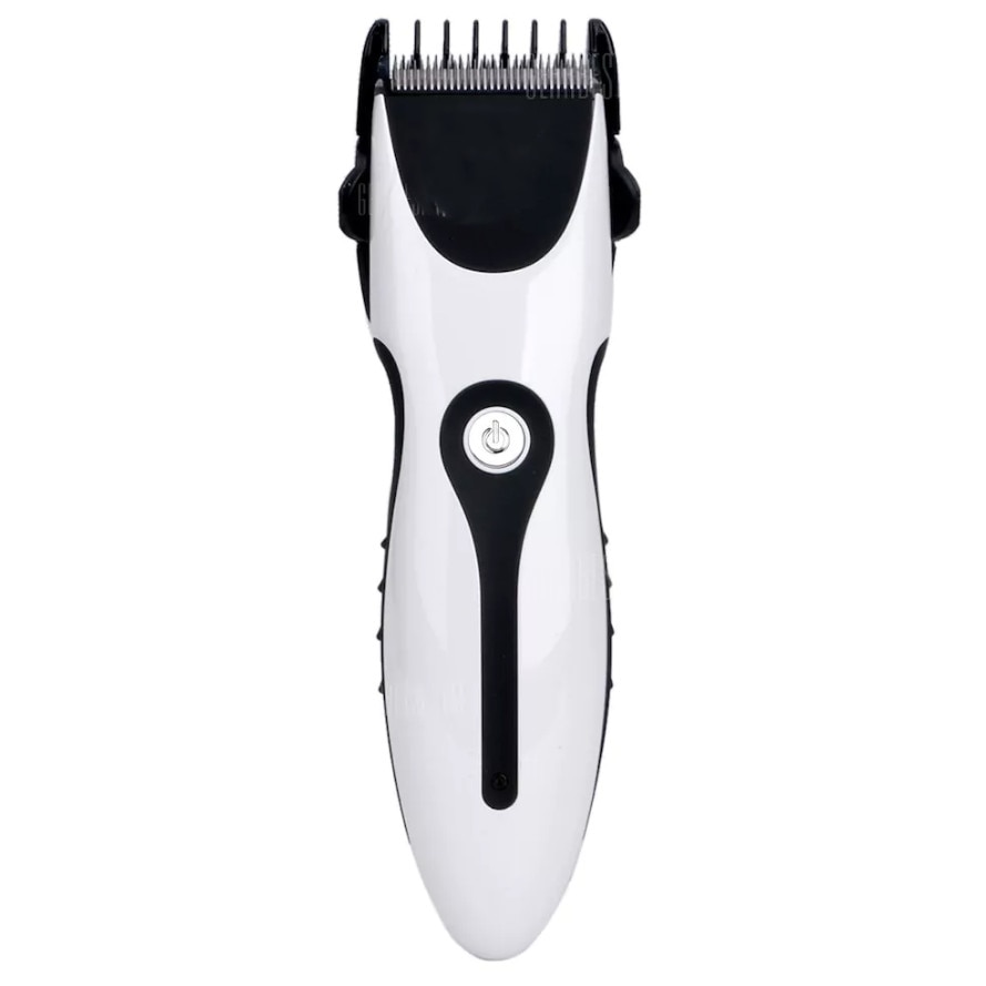 Trimmer de tuns animale cu acumulator si 2 capete de taiere, alb-negru