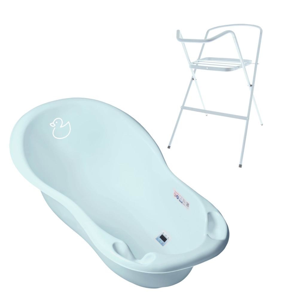 Set Cadita 102 cm cu suport metalic Duck Albastru