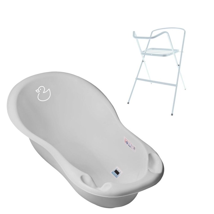 Комплект бебешка вана, 102см, с метална опора, Duck Grey