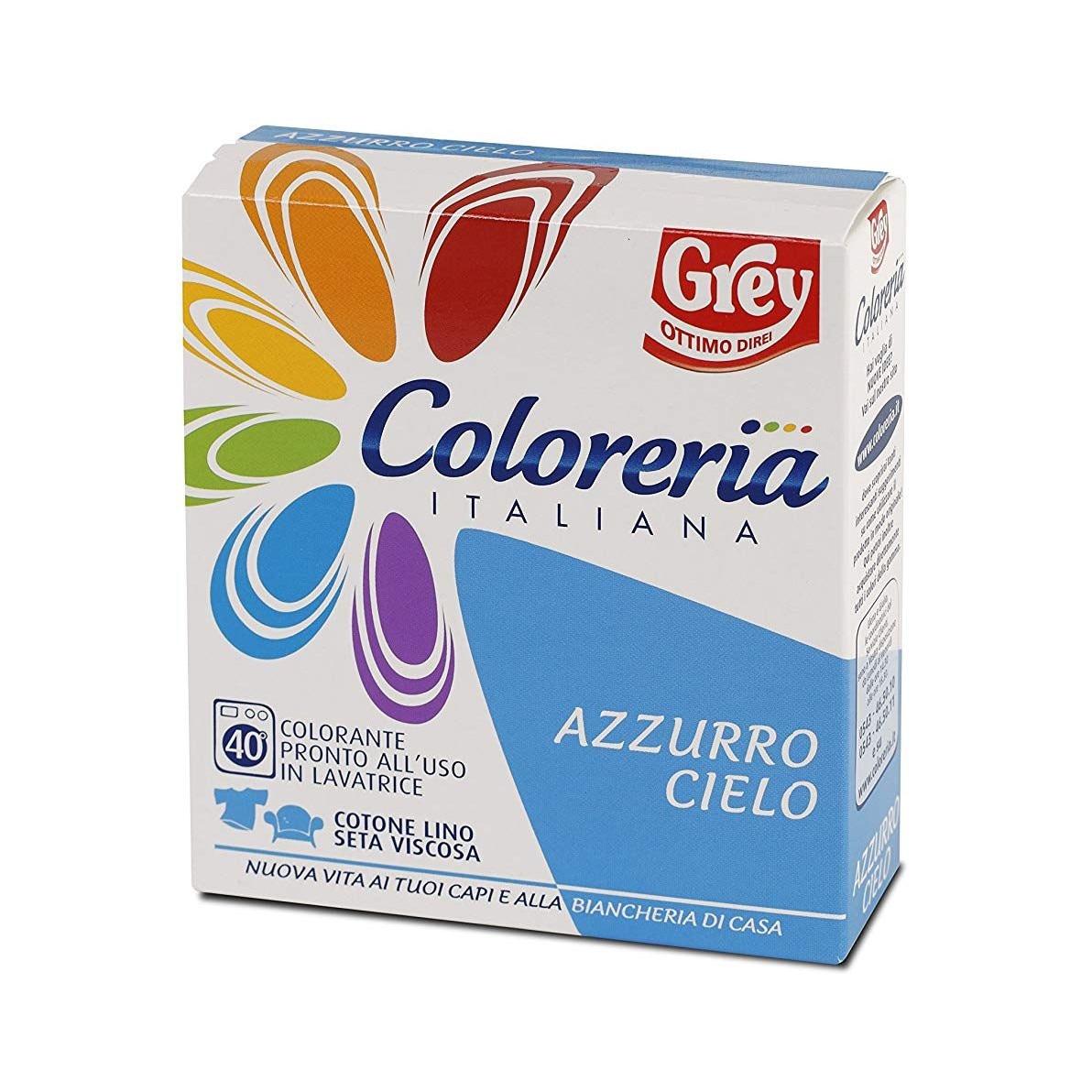 Vopsea Coloreria Italiana Azzurro Cielo pentru materiale textile, culoare  Albastru deschis, 75ml vopsea/100ml fixator 