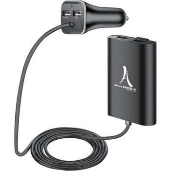 Incarcator auto Turbo Charge 7.3A AKASHI 4XUSB cu cablu de 1.8m, Black Incarcator auto Turbo Charge 7.3A AKASHI 4XUSB cu cablu de 1.8m, Black