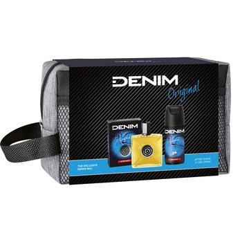 Set cadou: Lotiune dupa ras Denim Original, 100 ml + Deodorant Spray Denim Original, 150 ml + borseta Set cadou: Lotiune dupa ras Denim Original, 100 ml + Deodorant Spray Denim Original, 150 ml + borseta