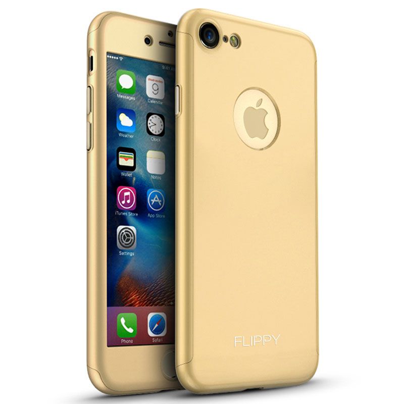 Husa Apple iPhone 7 Flippy Premium Full Cover 360 Auriu/Gold