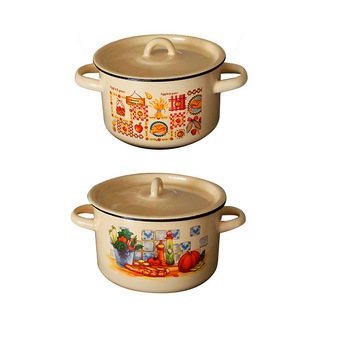 Set NOVA 2 oale rusesti emailate cu capac 1,5L,2,9L Set NOVA 2 oale rusesti emailate cu capac 1,5L,2,9L