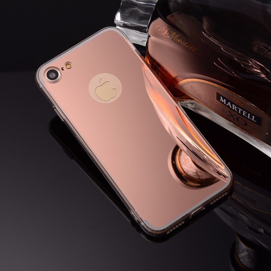 Husa protectie pentru iPhone Rose-Auriu, perfect efect de oglinda cu folie de inclusa - eMAG.ro