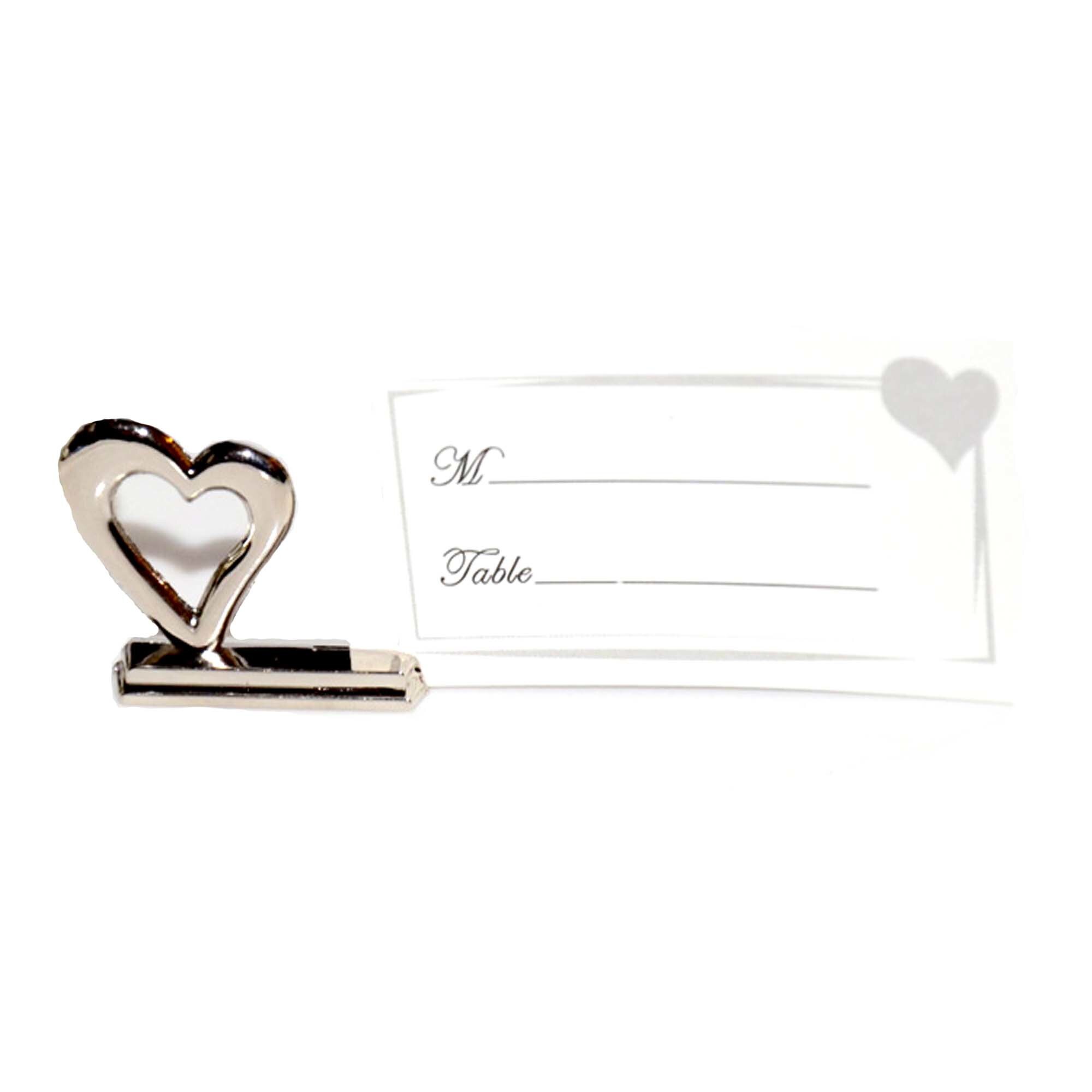 Marturii botez suport card Inimioara, 10 buc/set