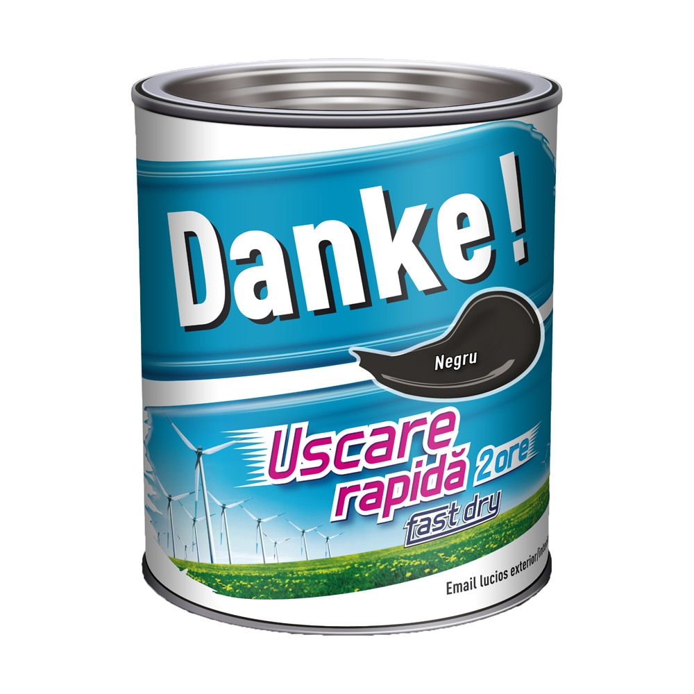 Vopsea lucioasa Danke Exterior Negru 2.5L