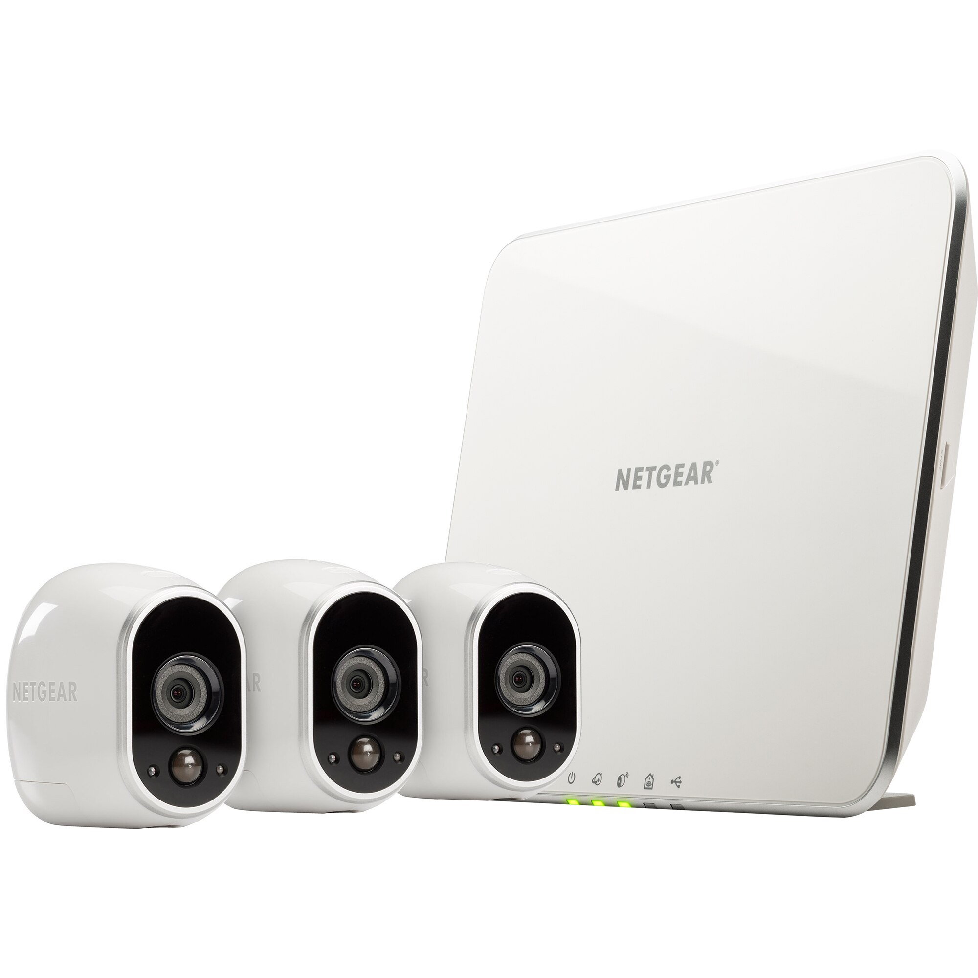 Kit supraveghere video Wireless Netgear ARLO VMS3330, HD, Smart Home Base, Interior/Exterior, Alb