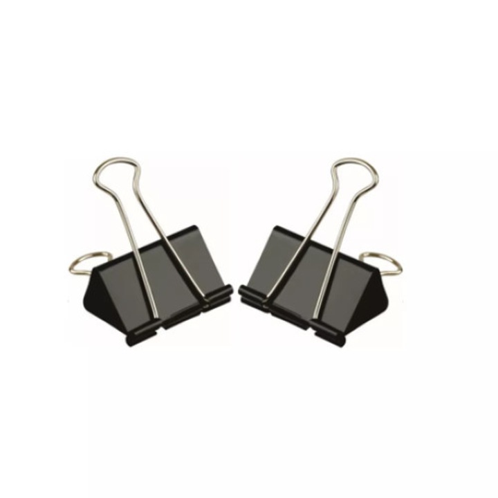 Метални щипки, 32 мм, черни, 12 броя/кутия