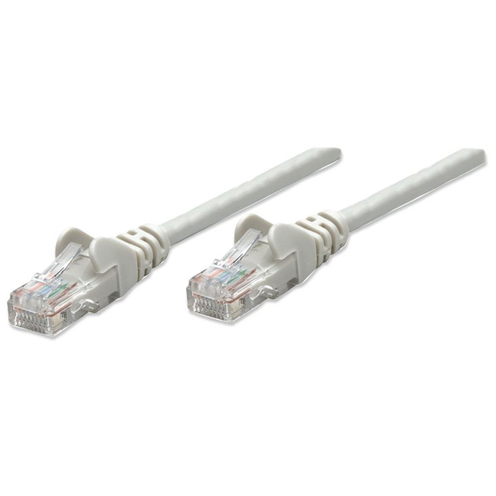 RJ45 patchcord кабел, кат. 6 UTP, 10m сив - 100% мед