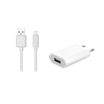 Incarcator Retea, Apple iPhone, Alimentator + Cablu, Lightning, Alb Incarcator Retea, Apple iPhone, Alimentator + Cablu, Lightning, Alb