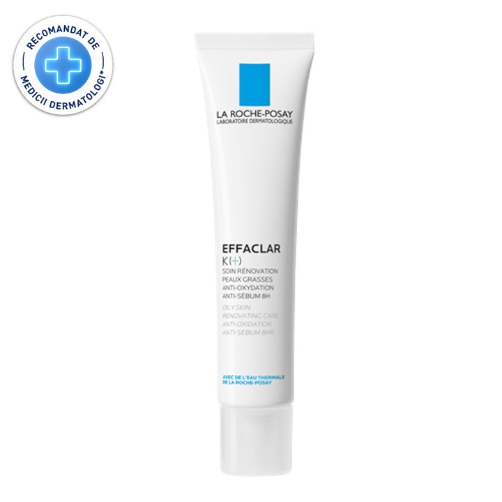 Crema renovatoare pentru tenul gras, La Roche Posay EFFACLAR K(+), anti oxidanta, anti sebum 8h, 40ml